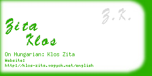 zita klos business card